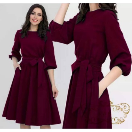 [ COD ] Dress Natal Natania BT  2023 Trend Terkini Elegan Simple Modis Modern Murah Bahan Moscrepe S