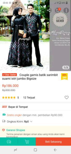 Couple Gamis Batik Sarimbit Suami Istri Jumbo Bigsize
