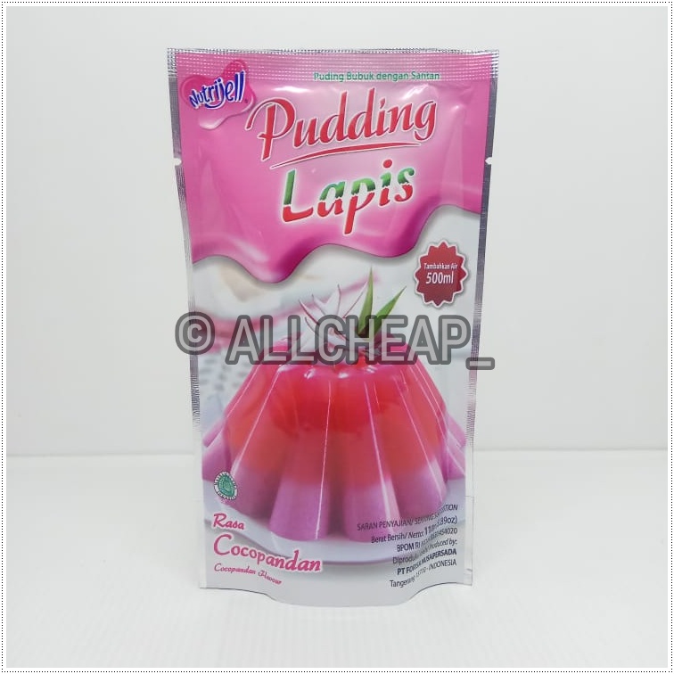 nutrijel PUDING lapis rasa COCOPANDAN flavour 110gr (3.89oz)