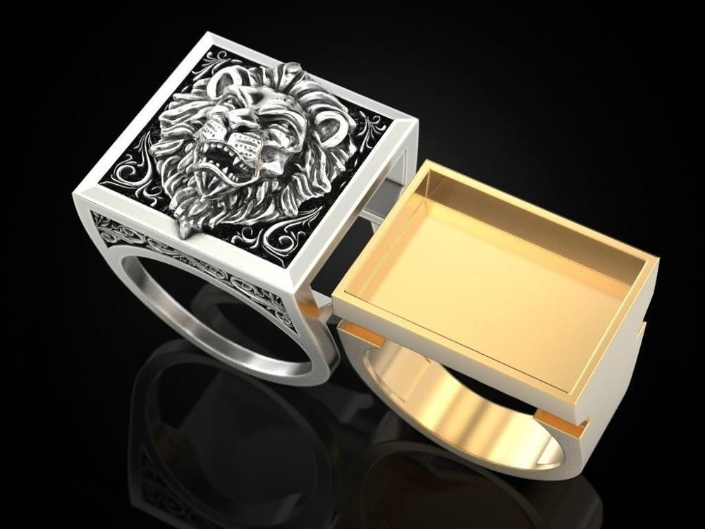 Cincin Bentuk Kingdom Lion King Gaya Hip Hop Untuk Pria