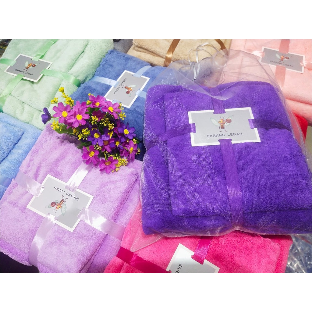 HANDUK MANDI DEWASA POLOS SET 2 IN 1 HANDUK MANDI BAYI H-9