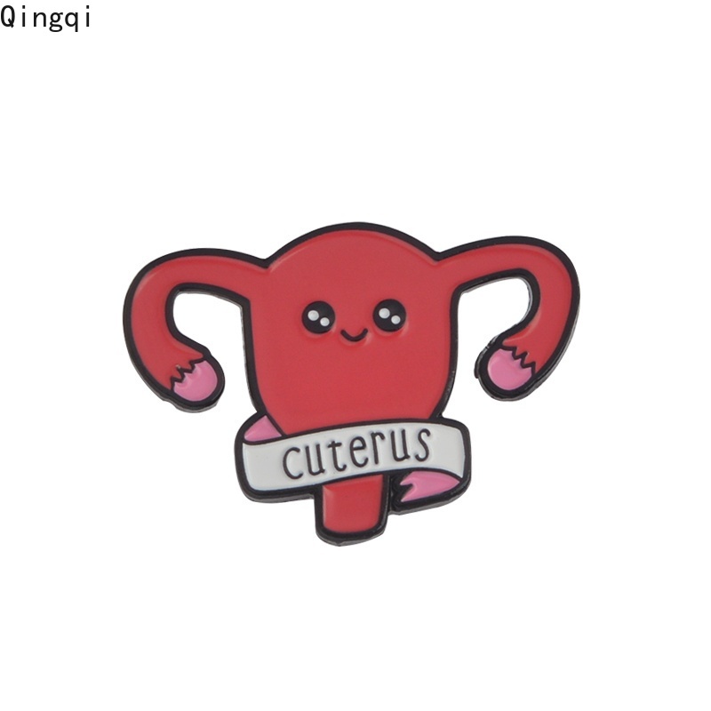 Bros Pin Enamel Bentuk Uterus Lucu Untuk Wanita