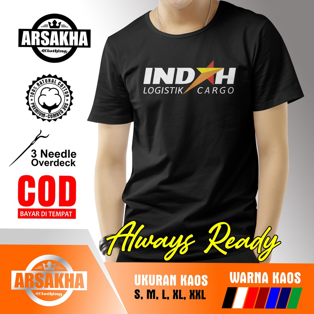Kaos Perusahaan Logistik Indah Cargo  Baju Distro Katun Combed 30s - Arsakha Clothing