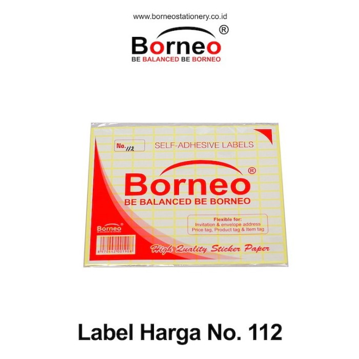 

LABEL HARGA BORNEO 112 / LABEL / STICKER / STIKER