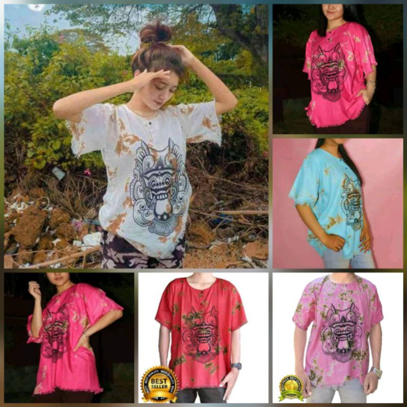 KAOS BARONG BALI BISA  COD PRIA WANITA UKURAN XXL baju Bali pantai