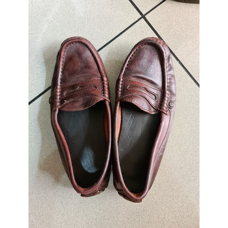 PRELOVED sepatu pantofel pria camel kulit coklat