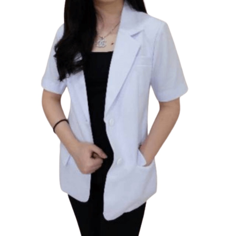 Blazer pendek putih wanita (snelli pendek)