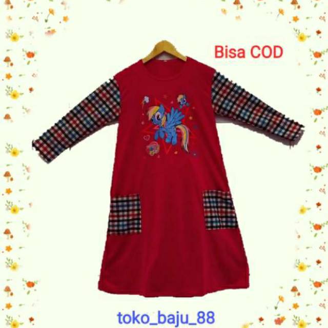 COD - BAJU GAMIS ANAK PEREMPUAN 3-9 Tahun|GAMIS LITTLE PONY|GAMIS ANAK|GAMIS ANAK|toko baju 88