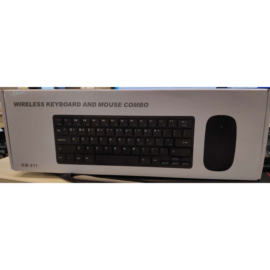 Wireless Keyboard Mouse Combo Set Ergonomic 64 Keys 2.4GHz - JP107 - Black