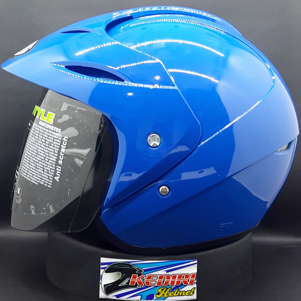 Helm HIU Nico blue mild biru navy angkatan laut