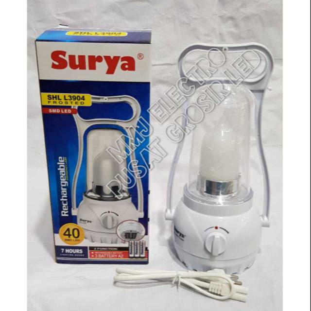 SURYA Lampu Emergency SHL L3904 FROSTED 40SMD LED Rechargeable