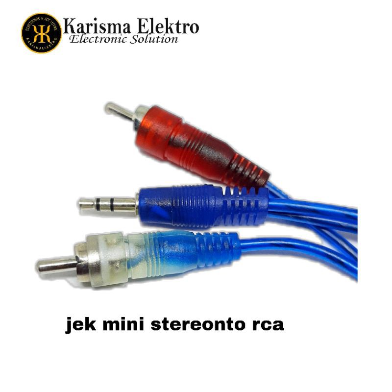 kabel rca to mini stereo transparan jek hp speaker aktif