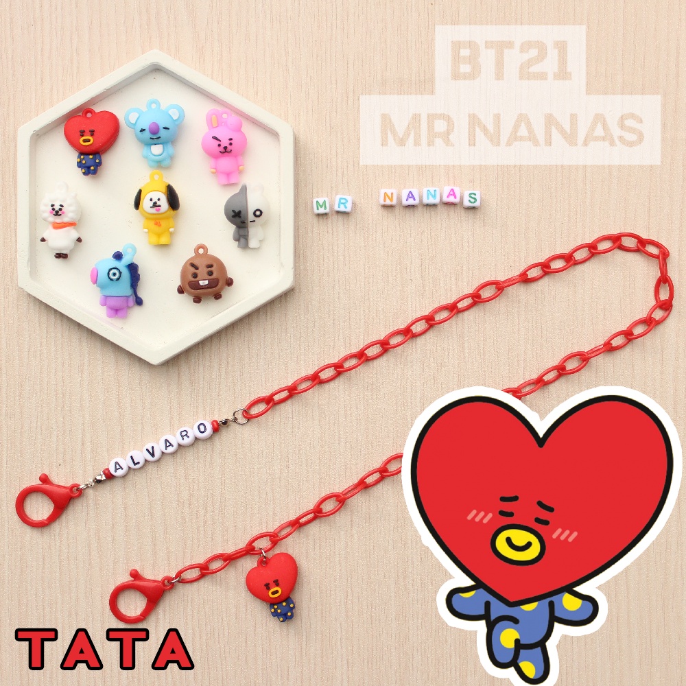 Tali Masker FREE NAMA DAN BONEKA LUCU BT21 Strap Masker Anak Unisex Cewe Cowo