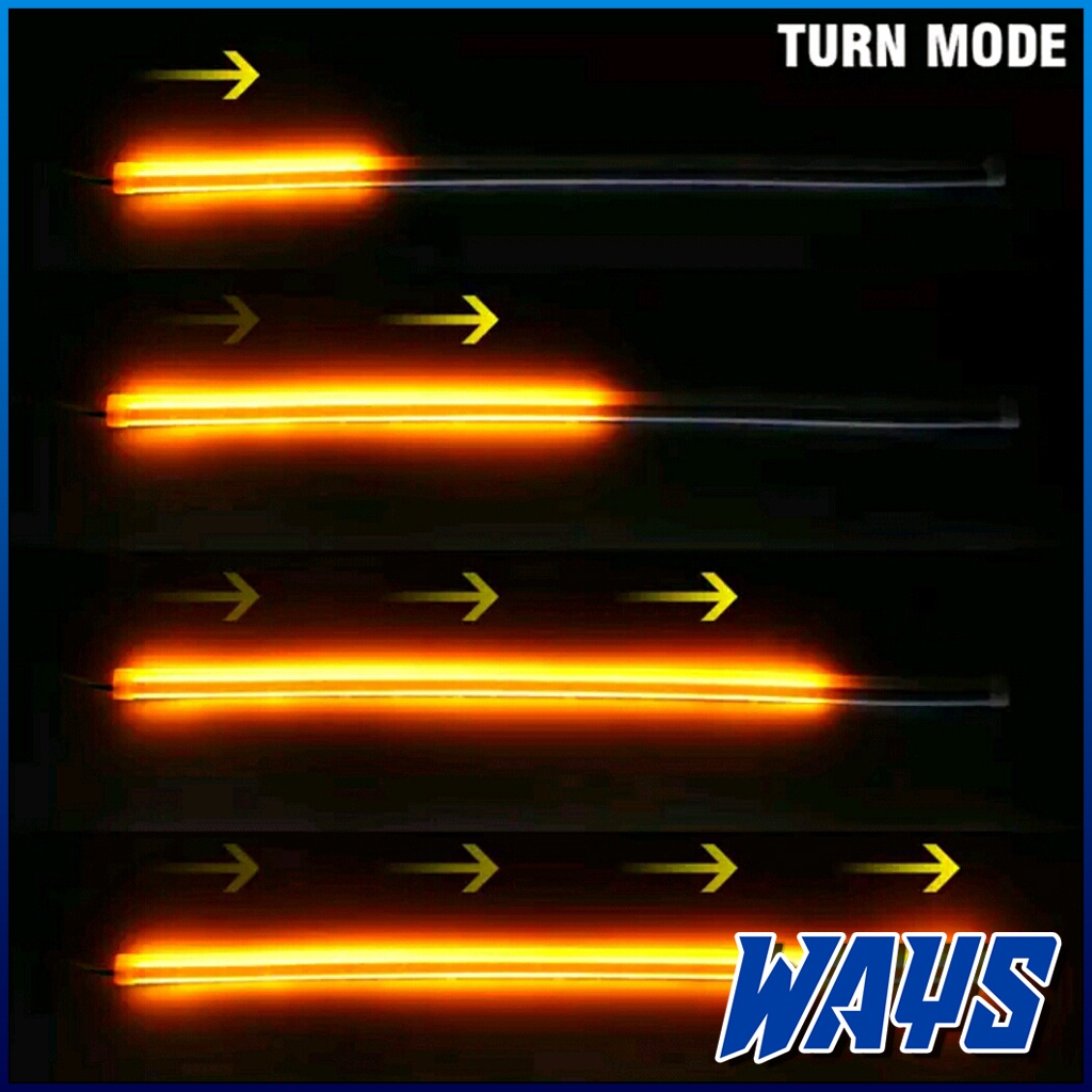 L203 | 2 MODE RUNNING Lampu Alis LED Slim 30cm 60cm Senja Sein Sen Rem Variasi Motor Mobil Universal