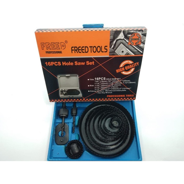 Mata Bor Kayu Bulat 16 Pcs - Hole Saw Set