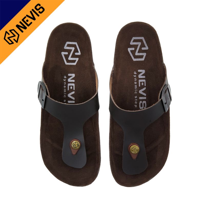 Sandal Pria Casual - Sendal Jepit Gesper - Sandal Kulit Kekinian Model Birken - Nevis SNP 51