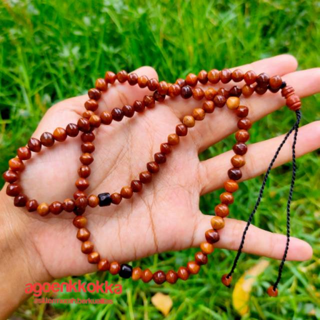 kalung tasbih wajik coklat 99 kokka kaukah garansi keaslian