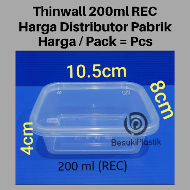 Thinwall 200ml REC / Box Thinwall 200ml / Kotak Thinwall 200ml / Box 200ml / Box Snack 200ml