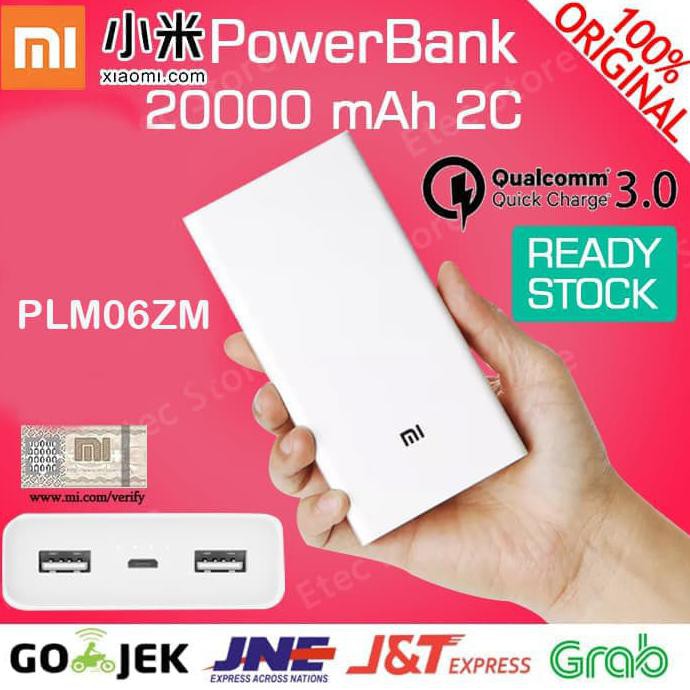 XIAOMI MI POWER BANK 2C 20000 MAH 20000MAH POWERBANK ORIGINAL - PUTIH