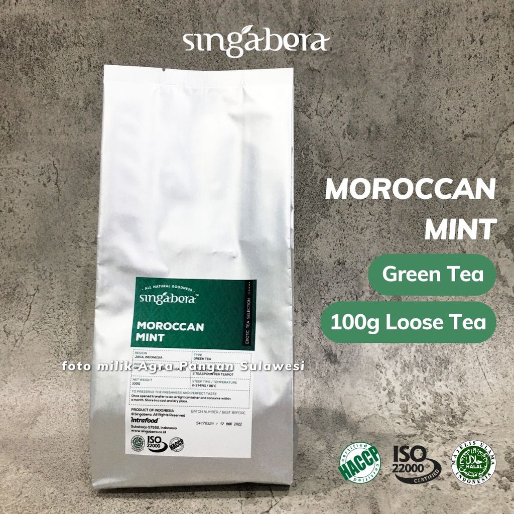 

Moroccan Mint Singabera Green Tea Teh Hijau Peppermint Loose Premium Artisan Cafe Resto Hotel Horeca