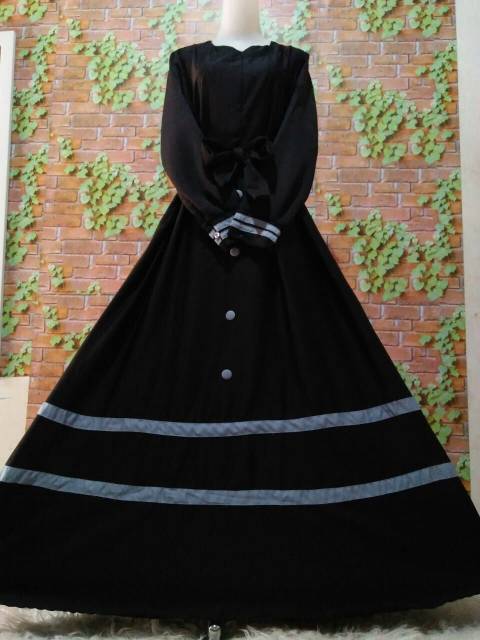 Gamis syakira shakira baloteli kancing plat polos kombinasi Dress syari gamis modern remaja shabby