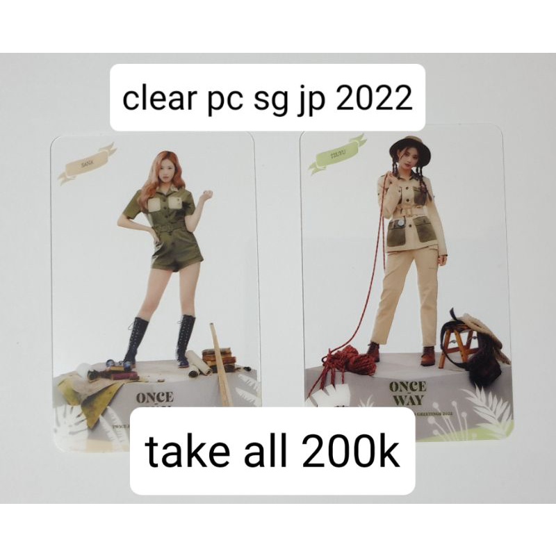 TWICE SEASON GREETING SG JAPAN JP 2022 ONCE WAY CLEAR CARD PC PHOTOCARD SANA TZUYU SET