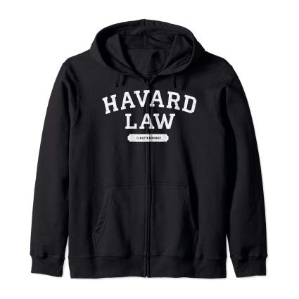 Premium Hoodie Jacket Zipper Harvard Law Hoodie Just Kidding Harvard Funny