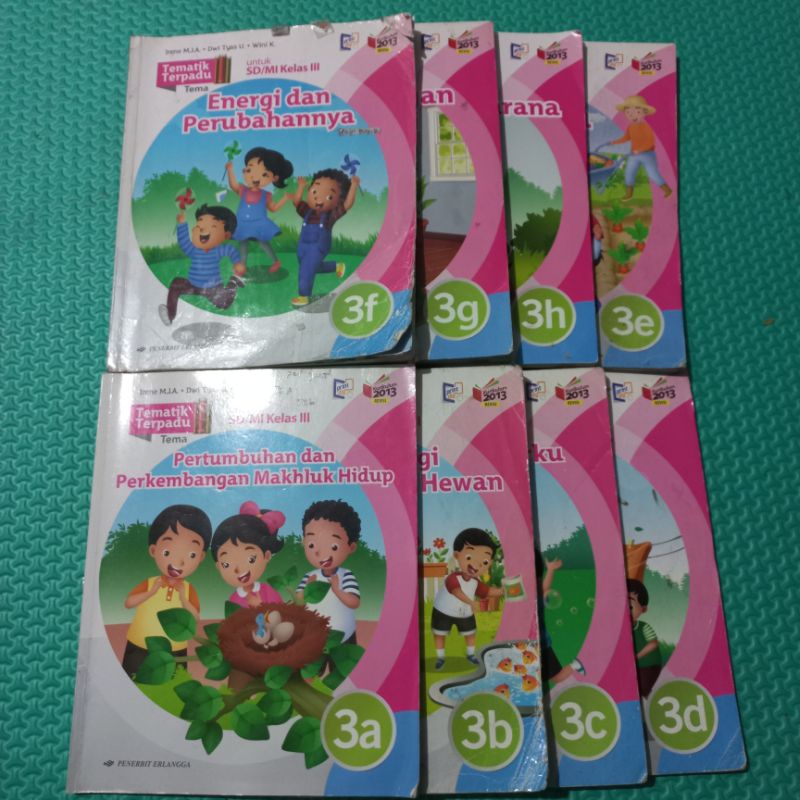 BUKU BEKAS TEMATIK TERPADU 1 SET A-H SD KELAS 3 erlangga