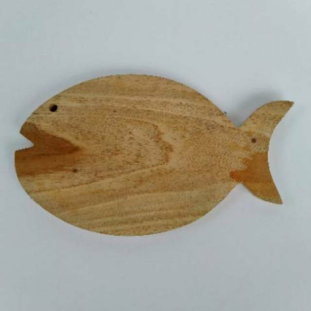 (BISA COD) Telenan Besar Bentuk Ikan Ukuran 20 cm Bahan Kayu - Souvenir Unik dan Cantik khas Jogja