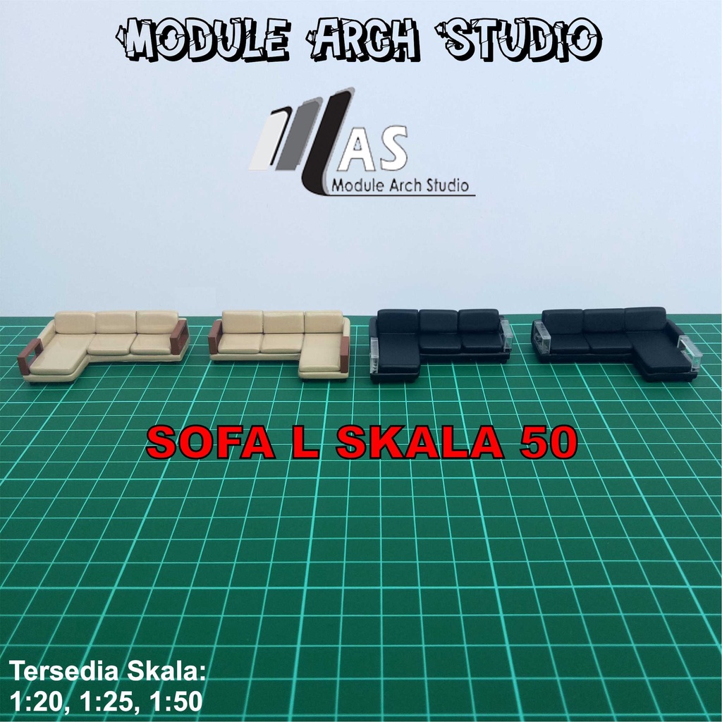 Maket Sofa L Skala 50 - Miniatur Sofa Skala 50