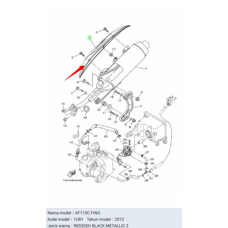 tameng knalpot yamaha fino karbu original