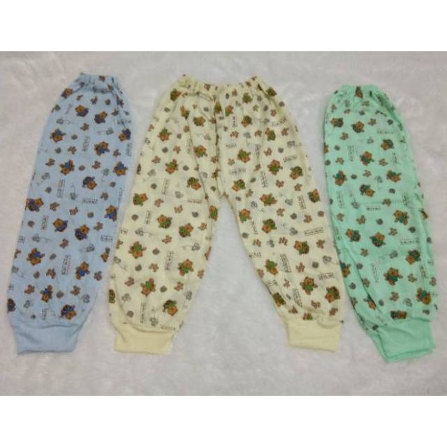 3 pcs Celana Panjang bayi / Celana Bawahan Bayi Bahan Katun Warna Motif (panda)