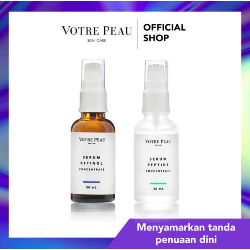 Votre Peau Combo Serum Bundle : Serum Retinol &amp; Serum Peptide Menyamarkan Penuaan Dini