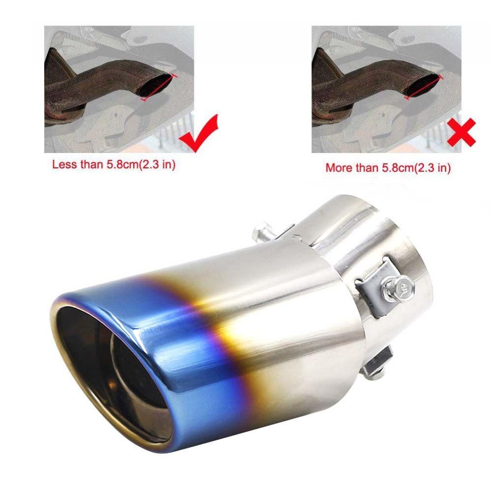 Lanfy Muffler 1PC Bulat Chrome Ekor Pipa Aksesoris Mobil Turbo Muffler Kendaraan Refit Device Dekorasi Mobil Knalpot Knalpot Mobil