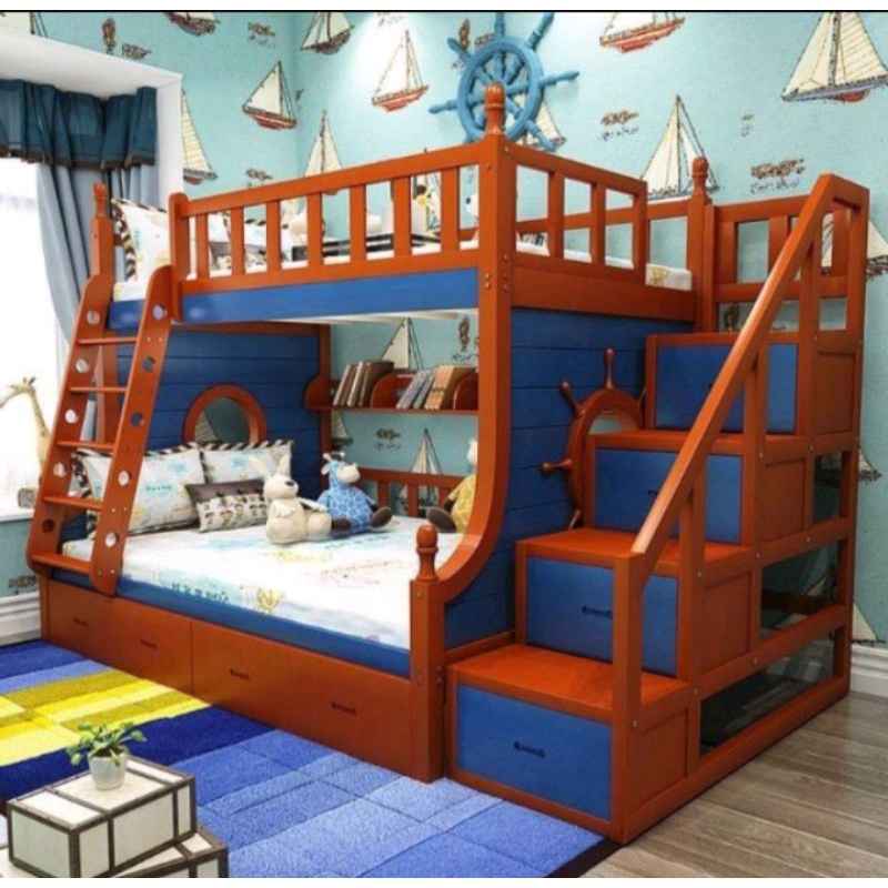 DIPAN DIVAN DIFAN TINGKAT ANAK BLUE BROWN