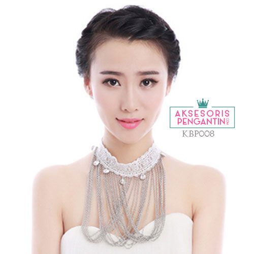 [STOCK TERBATAS] NECKLACE PENGANTIN AKSESORIS PENGANTIN KALUNG SET MODERN KBP008