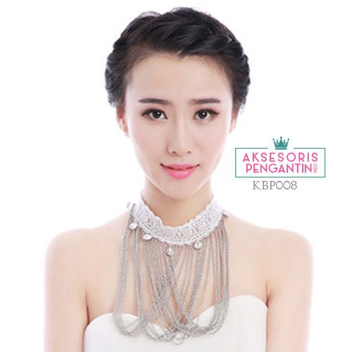 [STOCK TERBATAS] NECKLACE PENGANTIN AKSESORIS PENGANTIN KALUNG SET MODERN KBP008