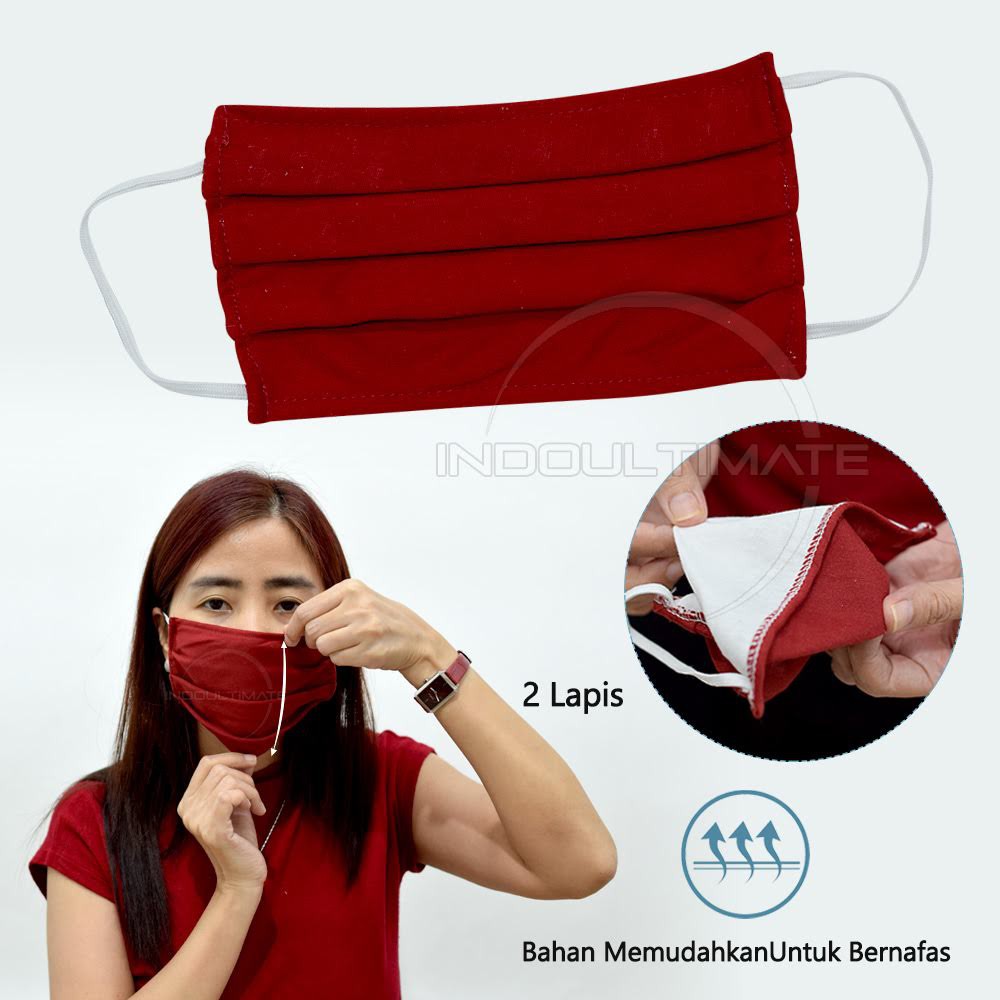 1 PCS Masker Kain Anti Polusi Masker Mulut 2 Lapis/2 Layer Masker Penutup Mulut Pelindung Mulut MSK-01/MSK-02/MSK-03