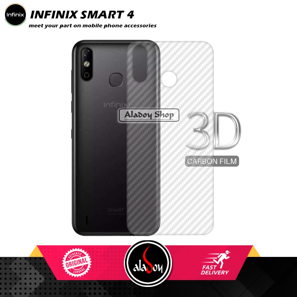 PAKET 3 IN 1 Tempered Glass Layar Infinix Smart 4 Free Tempered Glass Camera dan Skin Carbon 3D