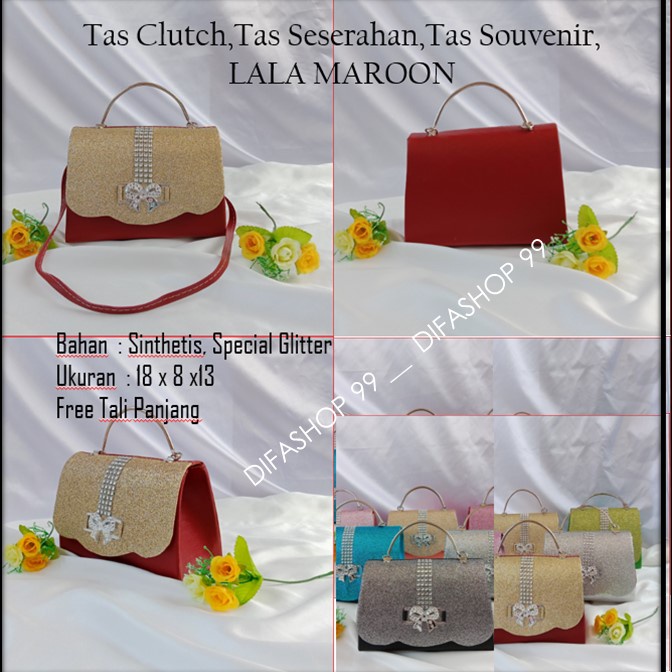 Tas Gliter,Tas Cantik,Tas Elegant,LALA MAROON,DIFASHOP 99