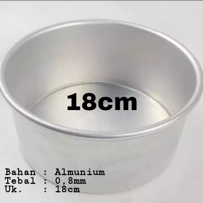 Loyang bulat press tanpa sambungan uk 18cm tebal 0,8mm