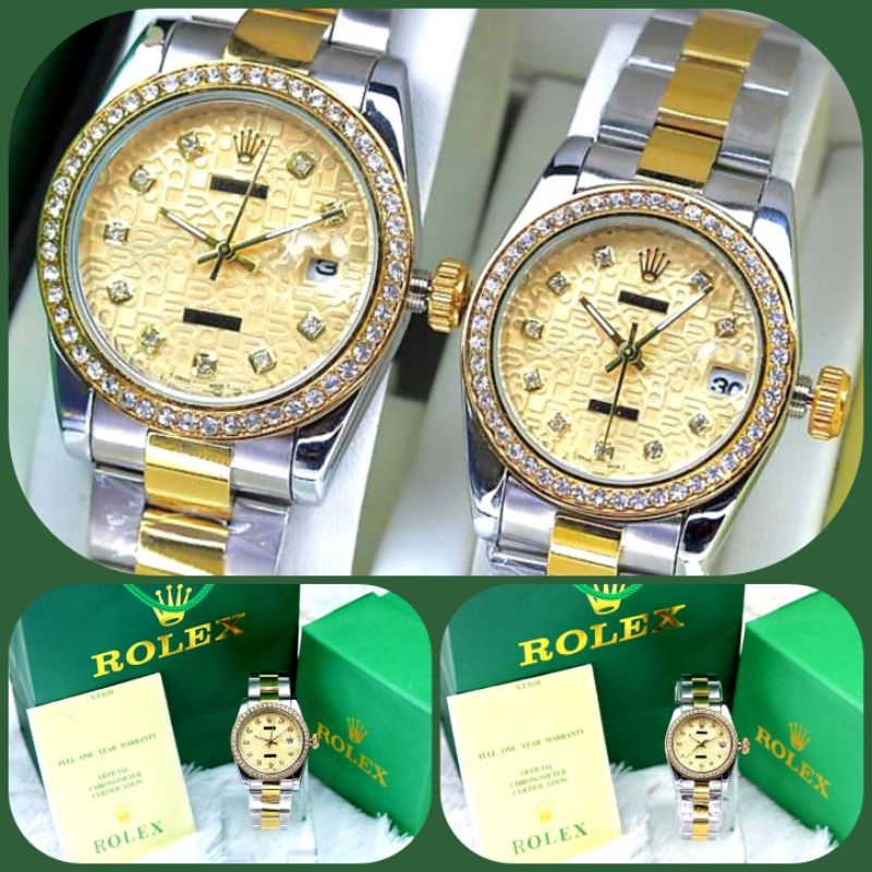 Jam Tangan Couple ROLEX Oyster Perpetual DateJust Ref: 69173003  40mm 36mm Oystersteel Semi Super