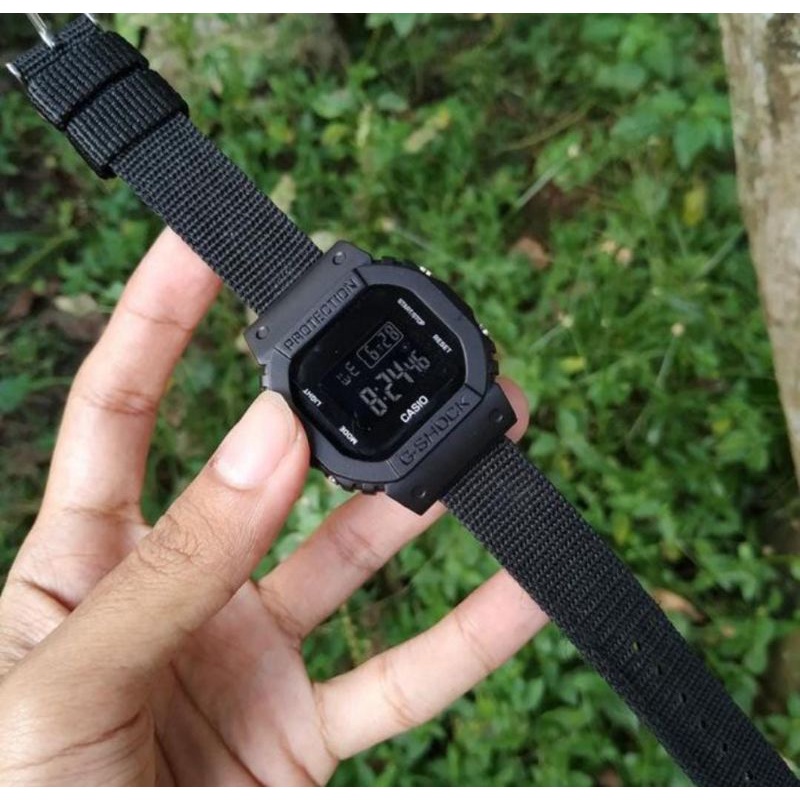 DW5600 TALI KANVAS JAM TANGAN PRIA GLS5600 DIGITAL KANVAS