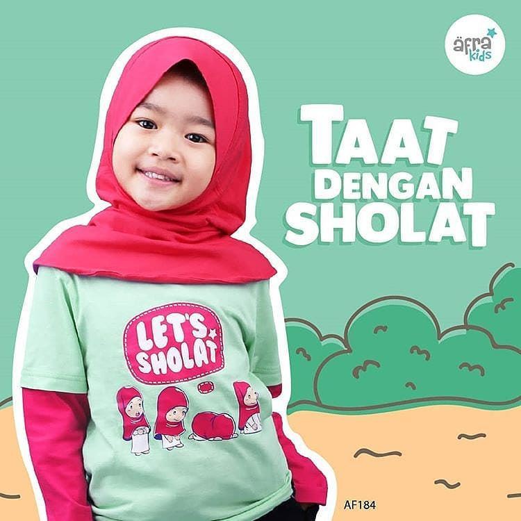 Kaos Anak Afrakids AF184 &quot; Let's Sholat&quot; Lengan Panjang