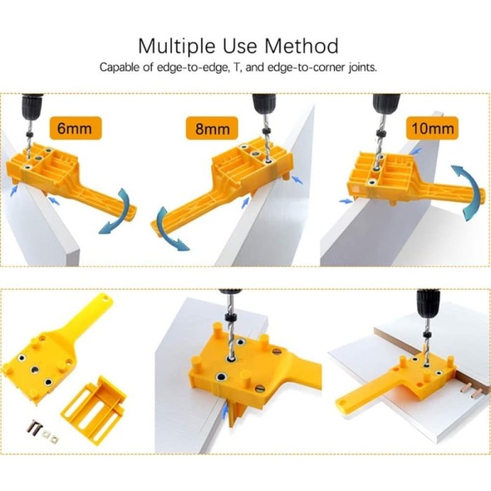 Dowel Jig Set Woodworking - Patokan Lubang Pocket Hole Drill Bit DIY