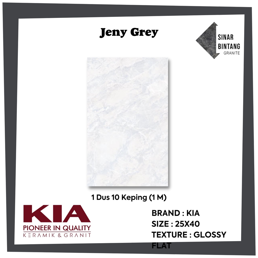 Keramik Murah | Dinding Kamar Mandi 25X40 Jeny Series KIA