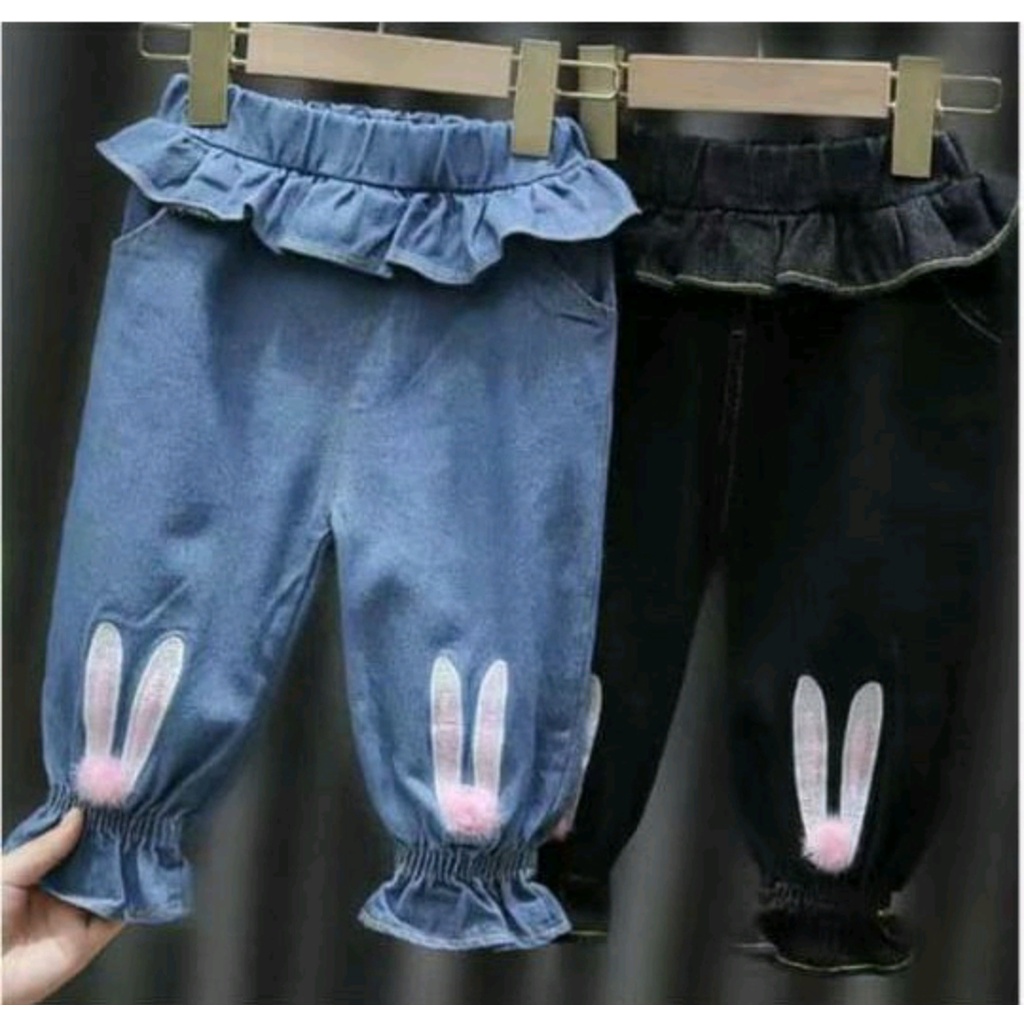 JOGER BUNNY JEANS/JOGER ANAK PEREMPUAN JOGER KELINCI CELANA JOGER ANAK 1-4 TH JOGER BUNNY JEANS/JOGER ANAK PEREMPUAN