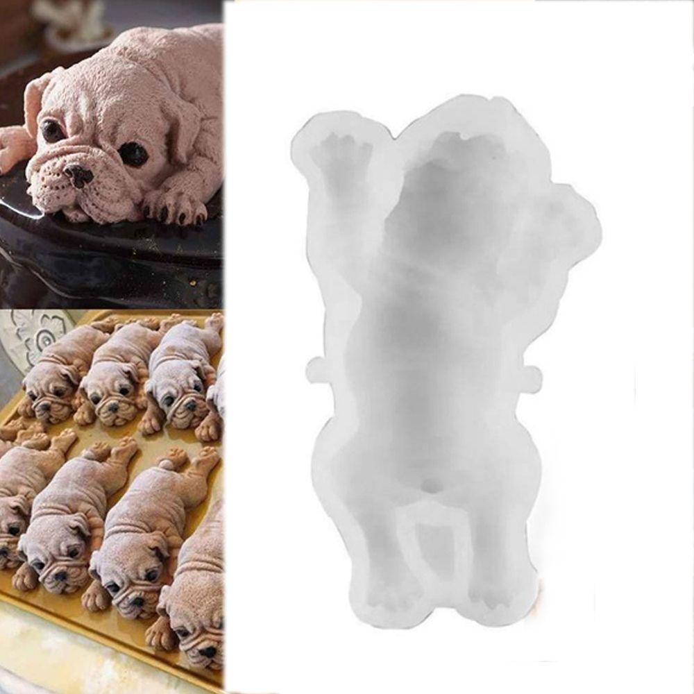 Chookyy Cetakan Silikon Anjing 3D Kartun Alat Dekorasi Kue Shar Pei Mousse Cake