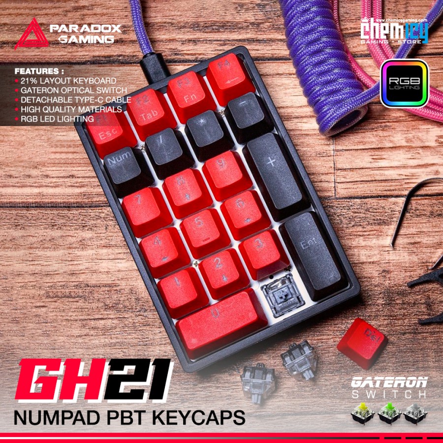 Paradox Gaming GH21 PBT Numpad Keycaps