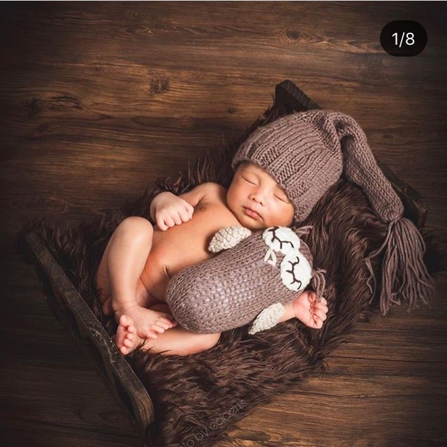 Set properti foto bayi kasur, kostum, backdrop